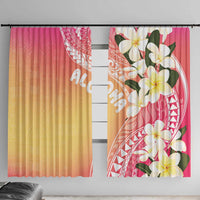 Aloha Hawaii Festive Window Curtain Frangipani Lace Classic - Spring Vibes LT7 With Hooks Colorful - Polynesian Pride