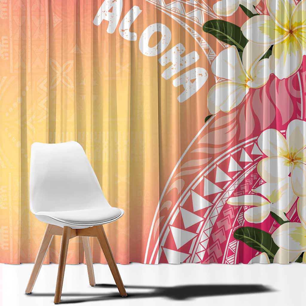 Aloha Hawaii Festive Window Curtain Frangipani Lace Classic - Spring Vibes LT7 - Polynesian Pride
