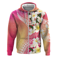 Aloha Hawaii Festive Zip Hoodie Frangipani Lace Classic - Spring Vibes LT7 Zip Hoodie Colorful - Polynesian Pride