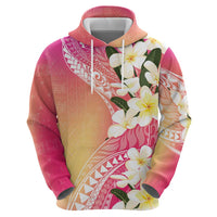 Aloha Hawaii Festive Zip Hoodie Frangipani Lace Classic - Spring Vibes LT7 - Polynesian Pride