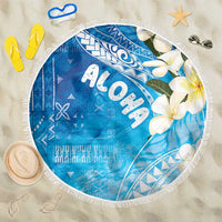 Aloha Hawaii Festive Beach Blanket Frangipani Lace Classic - Oceanic LT7 One Size 150cm Navy - Polynesian Pride