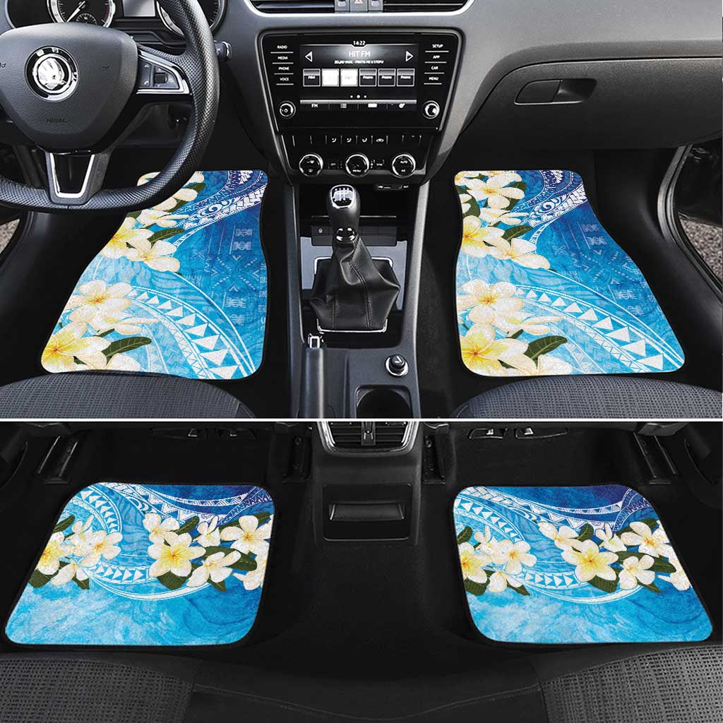 Aloha Hawaii Festive Car Mats Frangipani Lace Classic - Oceanic LT7 Set 4pcs Navy - Polynesian Pride
