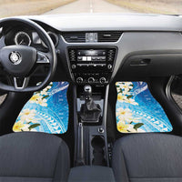 Aloha Hawaii Festive Car Mats Frangipani Lace Classic - Oceanic LT7 Set 2pcs - Front Navy - Polynesian Pride
