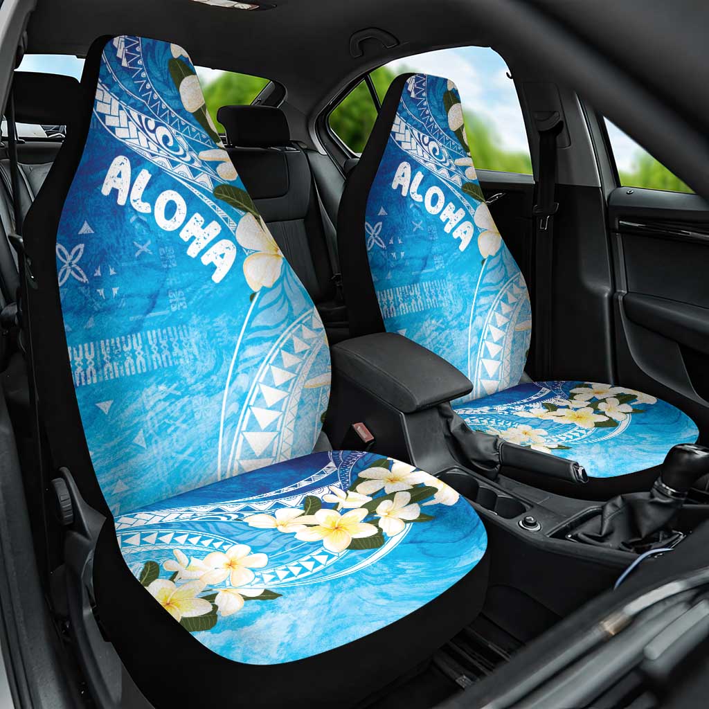 Aloha Hawaii Festive Car Seat Cover Frangipani Lace Classic - Oceanic LT7 One Size Navy - Polynesian Pride