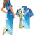 Aloha Hawaii Festive Couples Matching Short Sleeve Bodycon Dress and Hawaiian Shirt Frangipani Lace Classic - Oceanic