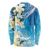 Aloha Hawaii Festive Long Sleeve Shirt Frangipani Lace Classic - Oceanic LT7 - Polynesian Pride
