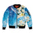 Aloha Hawaii Festive Sleeve Zip Bomber Jacket Frangipani Lace Classic - Oceanic