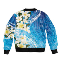 Aloha Hawaii Festive Sleeve Zip Bomber Jacket Frangipani Lace Classic - Oceanic LT7 - Polynesian Pride