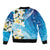 Aloha Hawaii Festive Sleeve Zip Bomber Jacket Frangipani Lace Classic - Oceanic