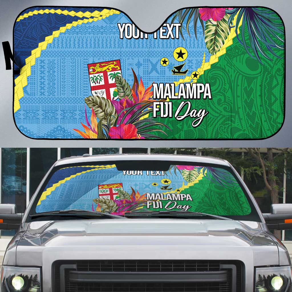 Personalized Malampa Fiji Day Together We Grow Auto Sun Shade Special Tapa Mix LT7 Colorful - Polynesian Pride