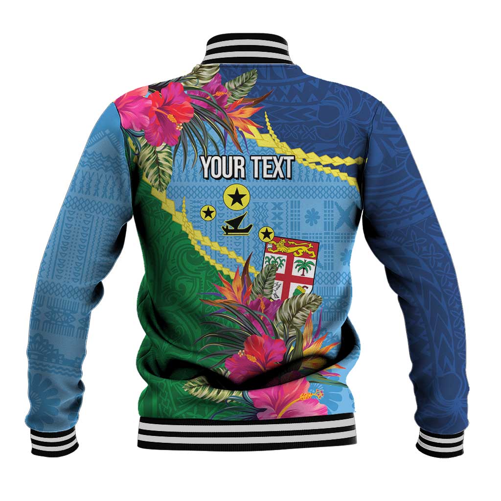 Personalized Malampa Fiji Day Together We Grow Baseball Jacket Special Tapa Mix LT7 - Polynesian Pride