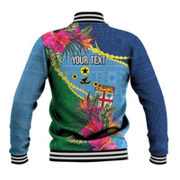 Personalized Malampa Fiji Day Together We Grow Baseball Jacket Special Tapa Mix LT7 - Polynesian Pride
