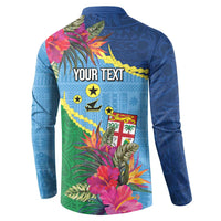Personalized Malampa Fiji Day Together We Grow Button Sweatshirt Special Tapa Mix LT7 - Polynesian Pride
