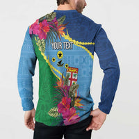 Personalized Malampa Fiji Day Together We Grow Button Sweatshirt Special Tapa Mix LT7 - Polynesian Pride