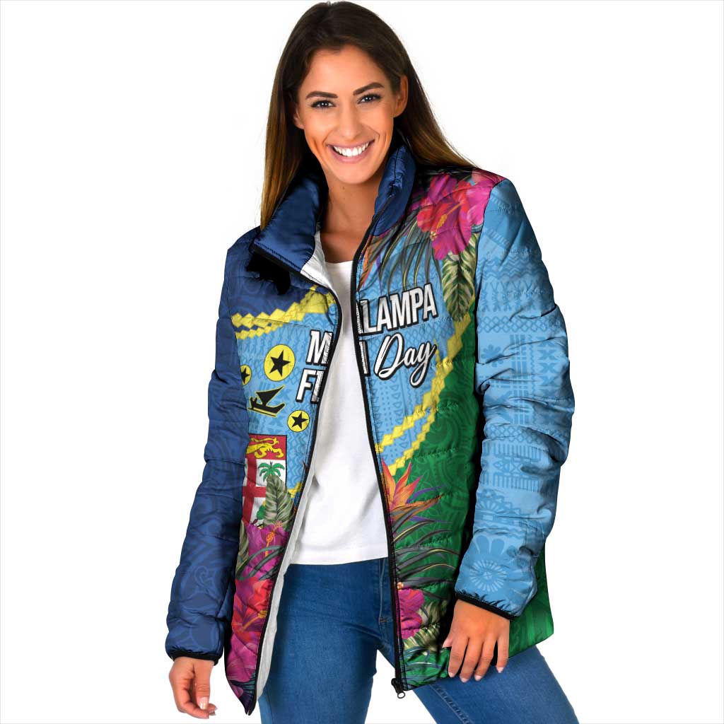 Personalized Malampa Fiji Day Together We Grow Padded Jacket Special Tapa Mix LT7 Women Colorful - Polynesian Pride
