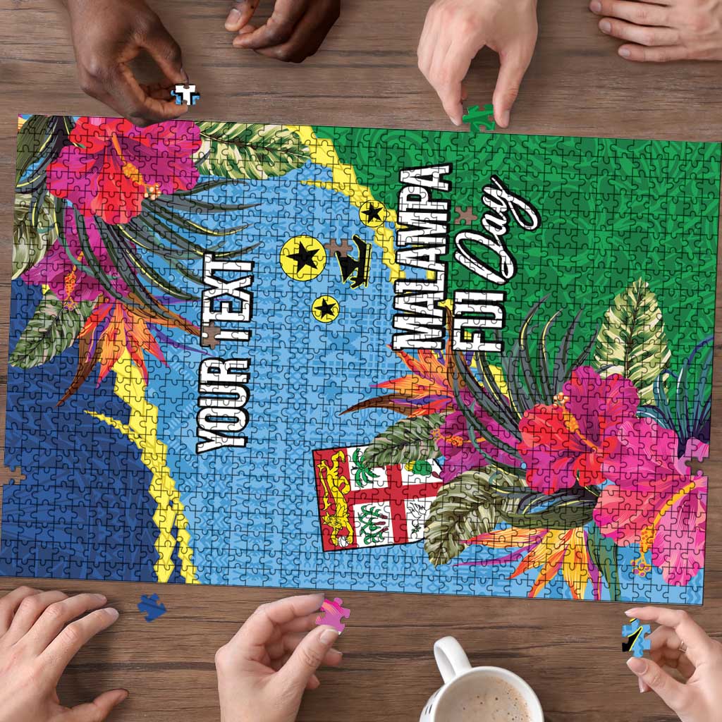 Personalized Malampa Fiji Day Together We Grow Puzzle Special Tapa Mix LT7 - Polynesian Pride