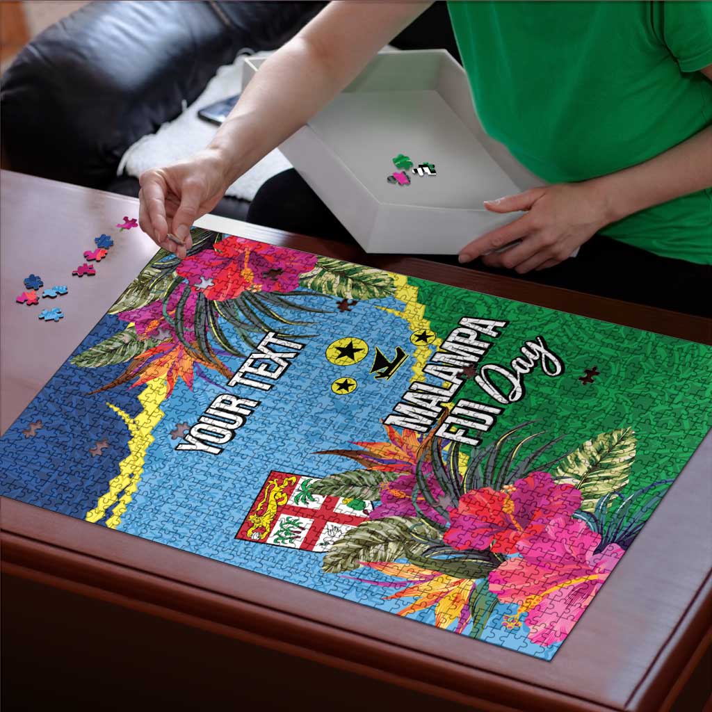 Personalized Malampa Fiji Day Together We Grow Puzzle Special Tapa Mix LT7 - Polynesian Pride