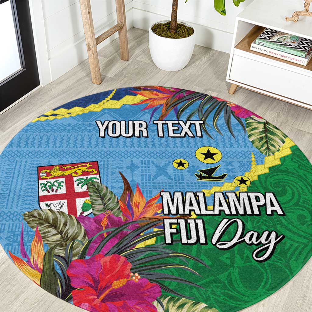 Personalized Malampa Fiji Day Together We Grow Round Carpet Special Tapa Mix LT7 Colorful - Polynesian Pride