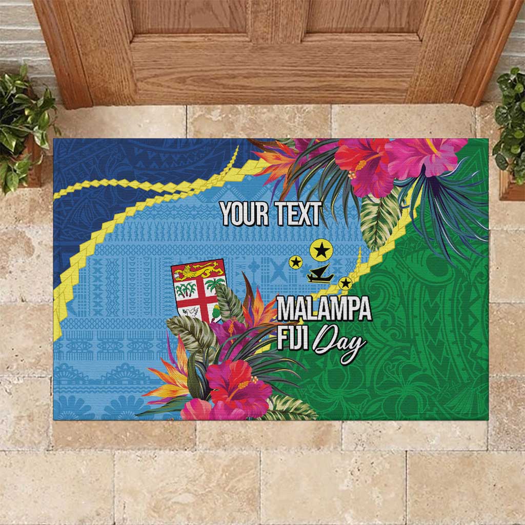 Personalized Malampa Fiji Day Together We Grow Rubber Doormat Special Tapa Mix LT7 Colorful - Polynesian Pride
