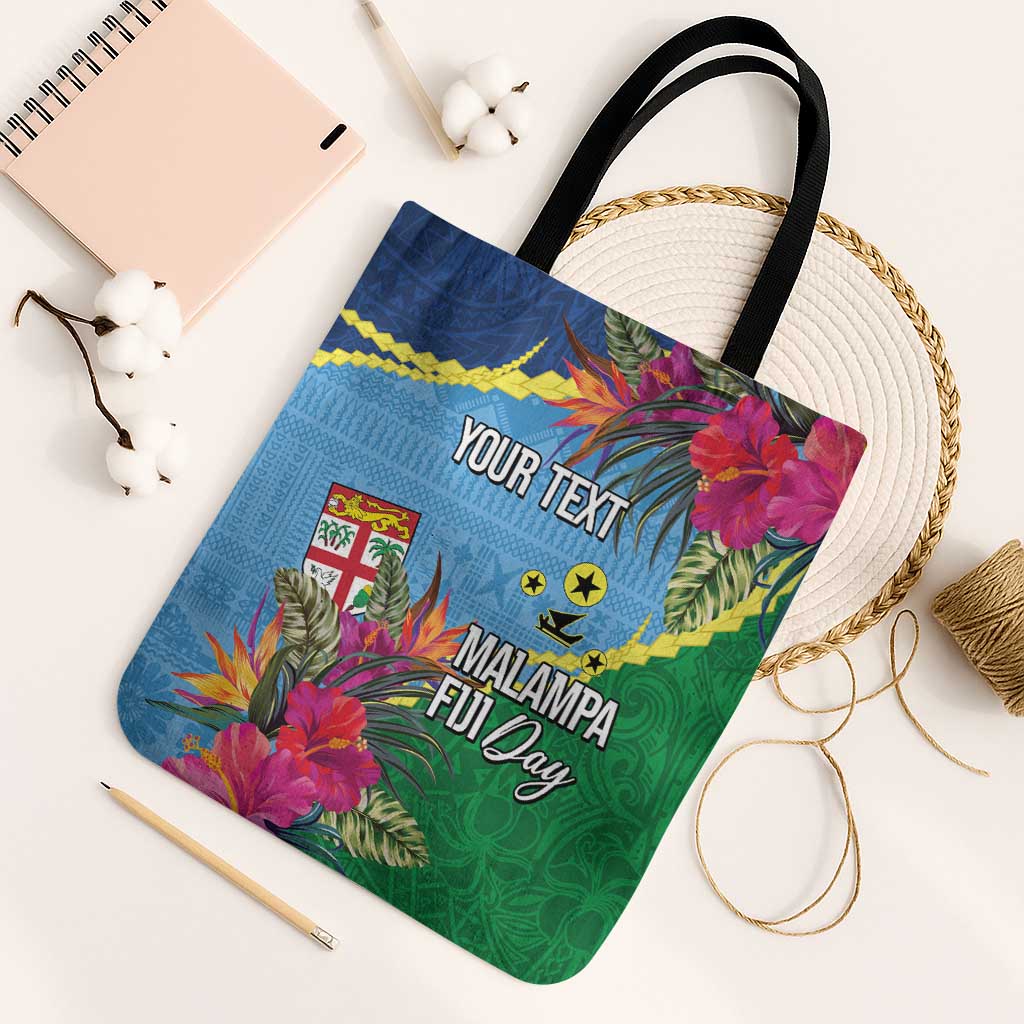 Personalized Malampa Fiji Day Together We Grow Tote Bag Special Tapa Mix LT7 Black Strap One Size Colorful - Polynesian Pride