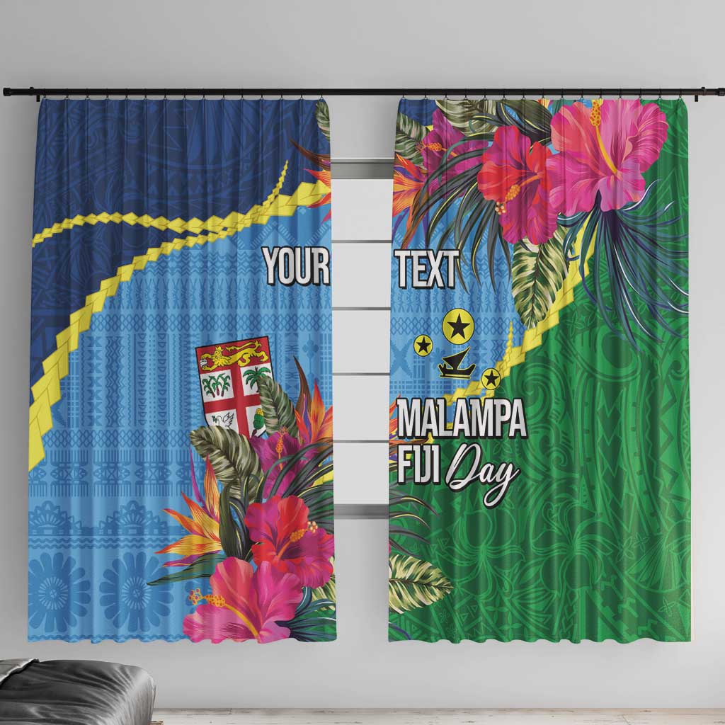 Personalized Malampa Fiji Day Together We Grow Window Curtain Special Tapa Mix LT7 With Hooks Colorful - Polynesian Pride