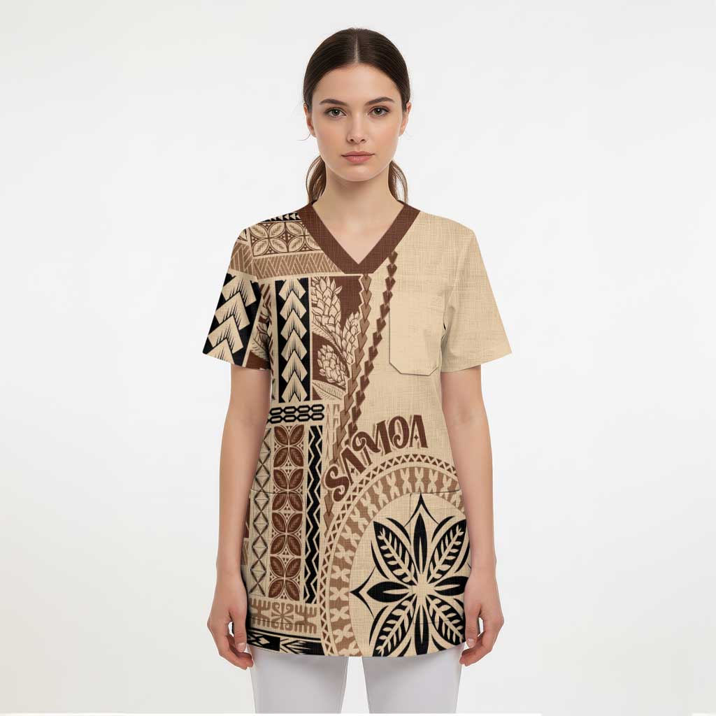Samoa Siapo Motif Scrub Top Classic Style LT7 - Polynesian Pride