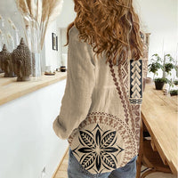 Samoa Siapo Motif Women Casual Shirt - Classic Style LT7 - Polynesian Pride