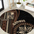 Samoa Siapo Motif Round Carpet Classic Style - Black Ver LT7 Black - Polynesian Pride