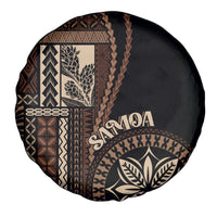 Samoa Siapo Motif Spare Tire Cover Classic Style - Black Ver LT7 - Polynesian Pride