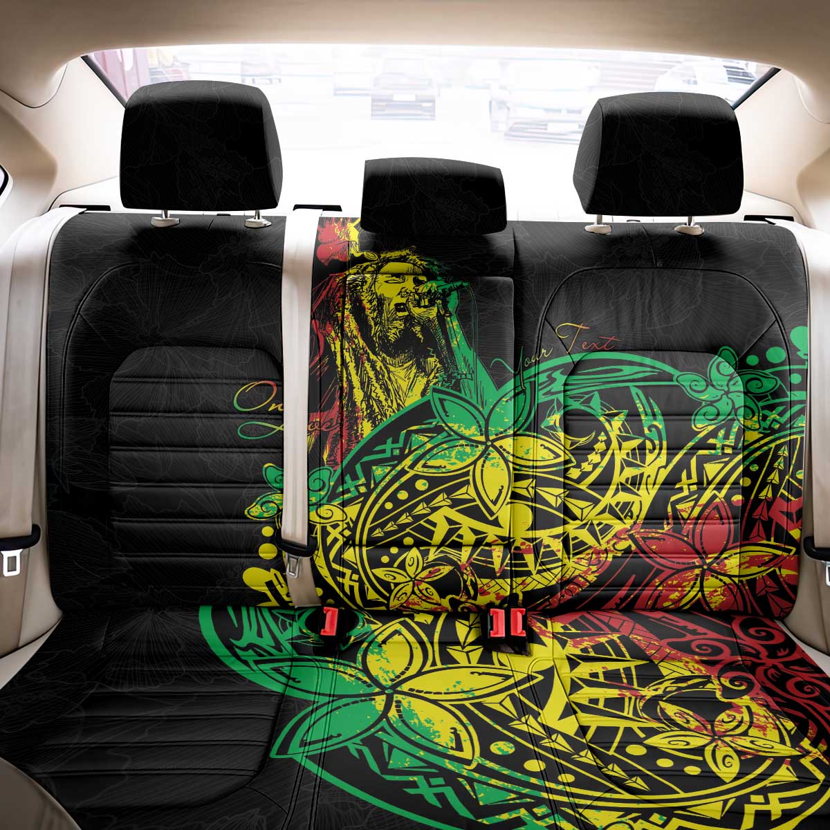 Personalised Reggae Jawaiian Festive Back Car Seat Cover Mix Polynesian LT7 - Polynesian Pride