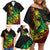 Personalised Reggae Jawaiian Festive Family Matching Off Shoulder Short Dress and Hawaiian Shirt Mix Polynesian