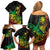 Personalised Reggae Jawaiian Festive Family Matching Off Shoulder Short Dress and Hawaiian Shirt Mix Polynesian