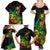 Personalised Reggae Jawaiian Festive Family Matching Summer Maxi Dress and Hawaiian Shirt Mix Polynesian