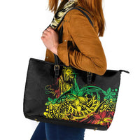 Personalised Reggae Jawaiian Festive Leather Tote Bag Mix Polynesian LT7 Reggae - Polynesian Pride
