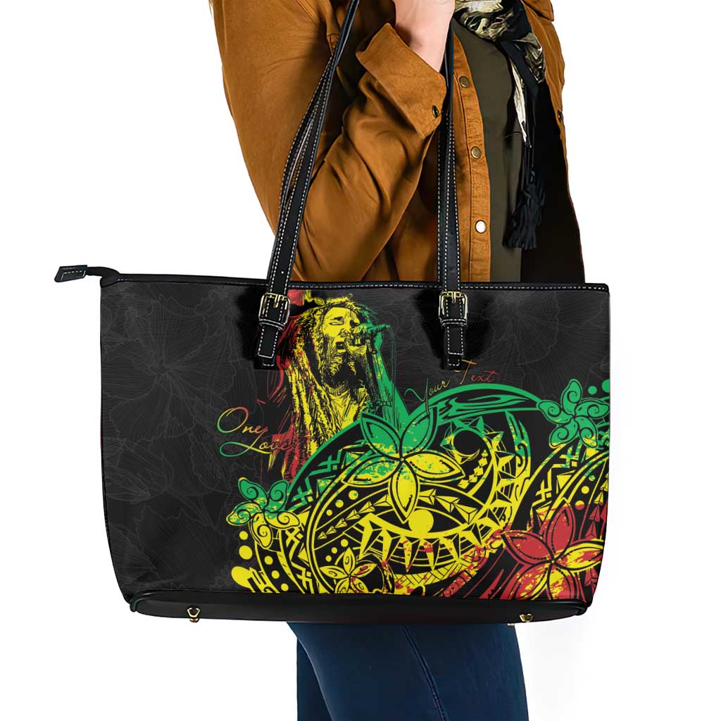 Personalised Reggae Jawaiian Festive Leather Tote Bag Mix Polynesian LT7 - Polynesian Pride