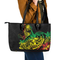 Personalised Reggae Jawaiian Festive Leather Tote Bag Mix Polynesian LT7 - Polynesian Pride