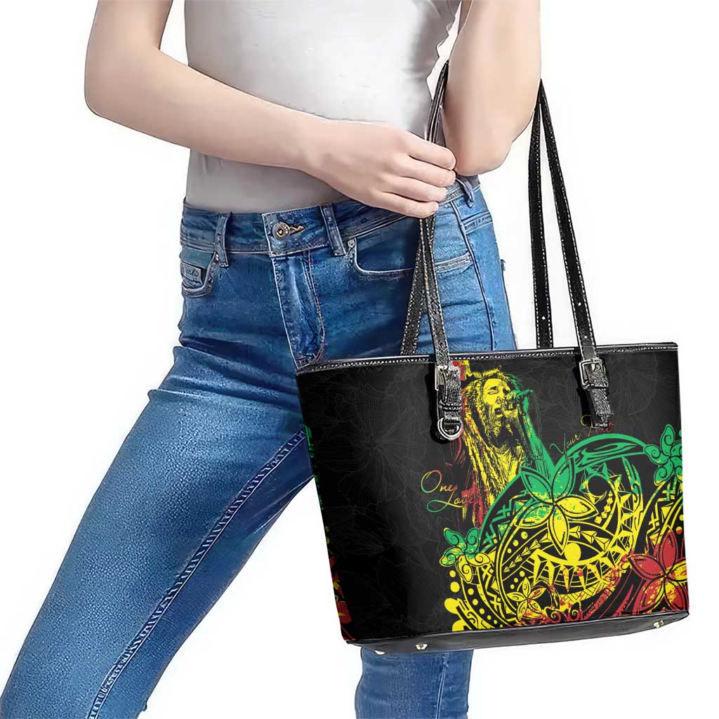 Personalised Reggae Jawaiian Festive Leather Tote Bag Mix Polynesian LT7 - Polynesian Pride