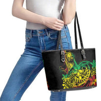 Personalised Reggae Jawaiian Festive Leather Tote Bag Mix Polynesian LT7 - Polynesian Pride