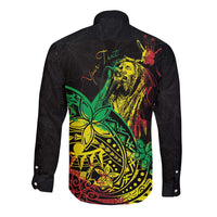Personalised Reggae Jawaiian Festive Long Sleeve Button Shirt Mix Polynesian LT7 - Polynesian Pride
