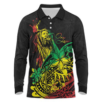 Personalised Reggae Jawaiian Festive Long Sleeve Polo Shirt Mix Polynesian LT7 Reggae - Polynesian Pride