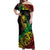 Personalised Reggae Jawaiian Festive Off Shoulder Maxi Dress Mix Polynesian