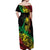 Personalised Reggae Jawaiian Festive Off Shoulder Maxi Dress Mix Polynesian