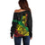 Personalised Reggae Jawaiian Festive Off Shoulder Sweater Mix Polynesian