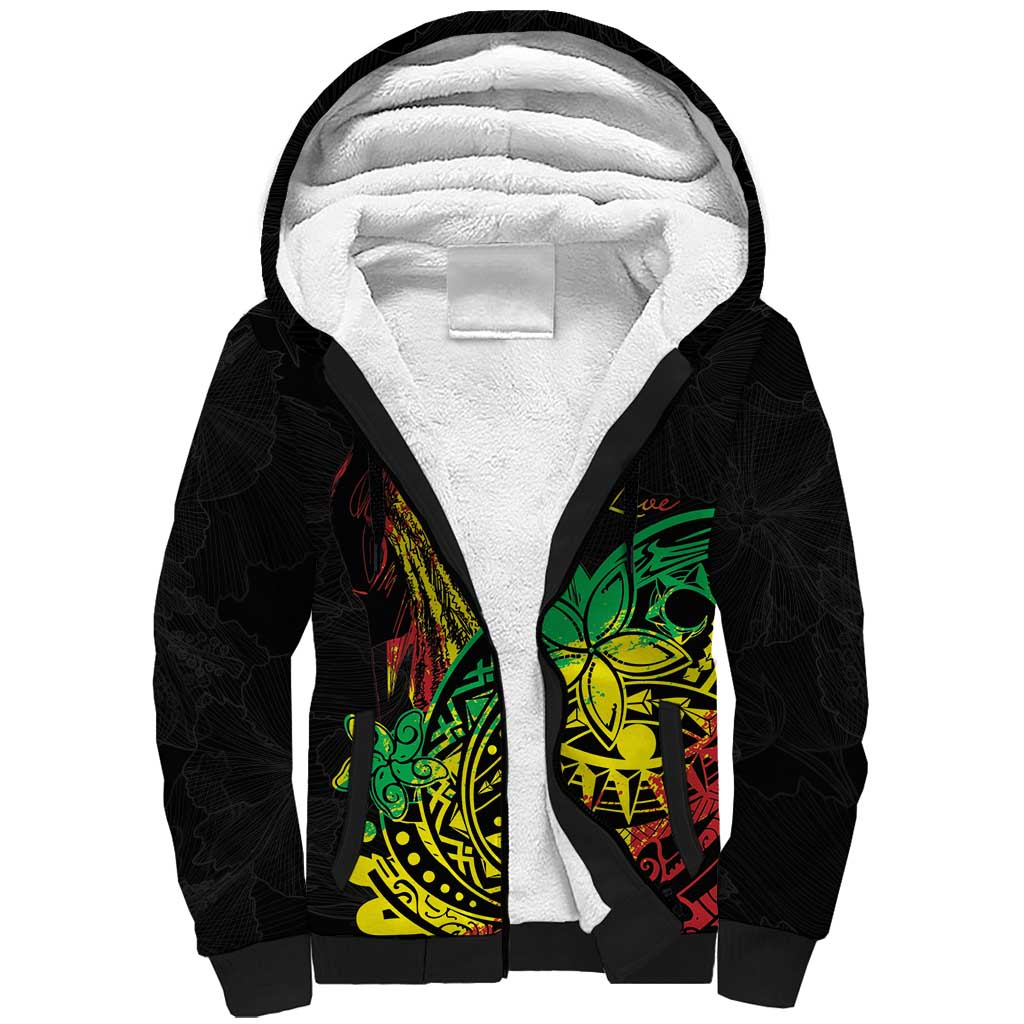 Personalised Reggae Jawaiian Festive Sherpa Hoodie Mix Polynesian LT7 Unisex Reggae - Polynesian Pride