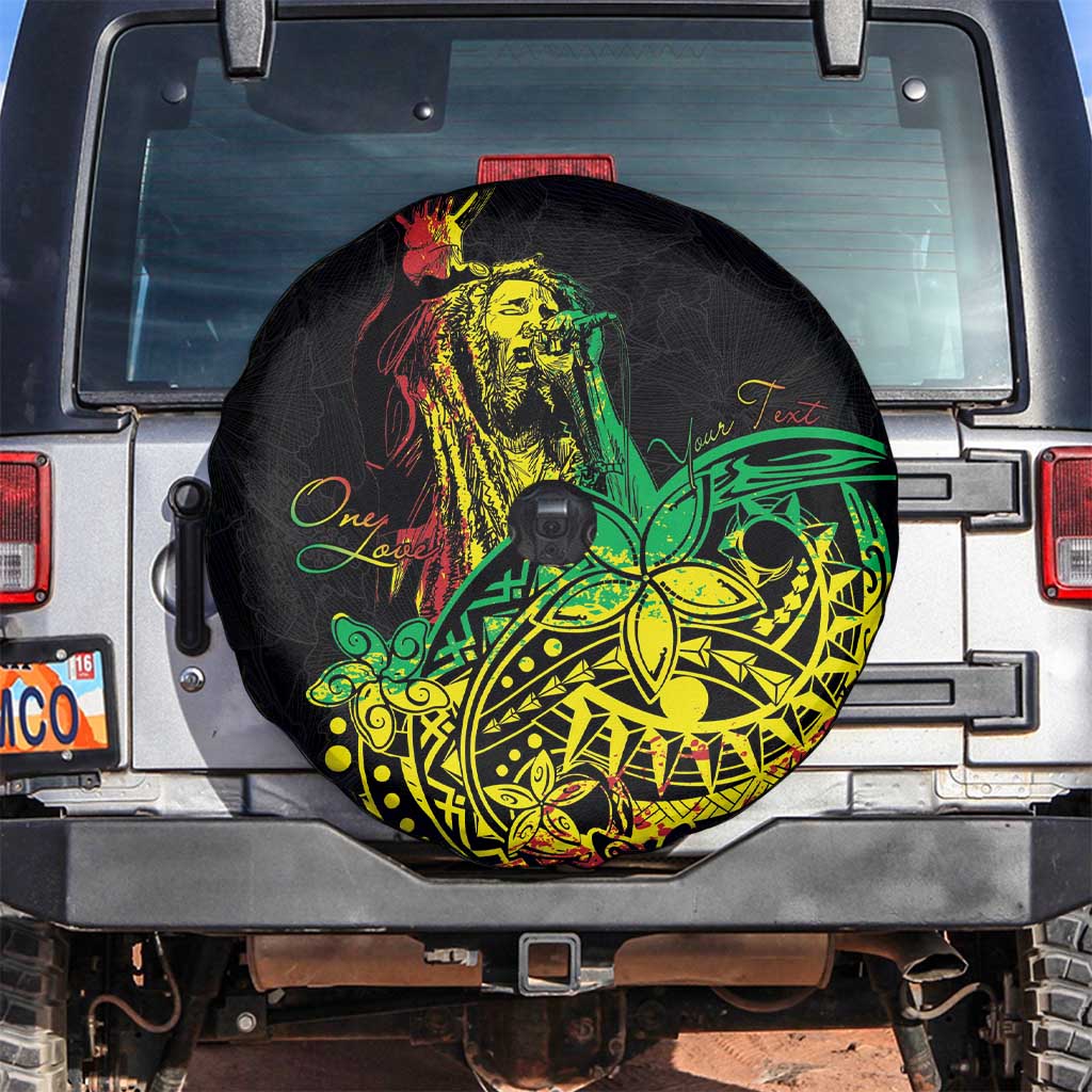 Personalised Reggae Jawaiian Festive Spare Tire Cover Mix Polynesian