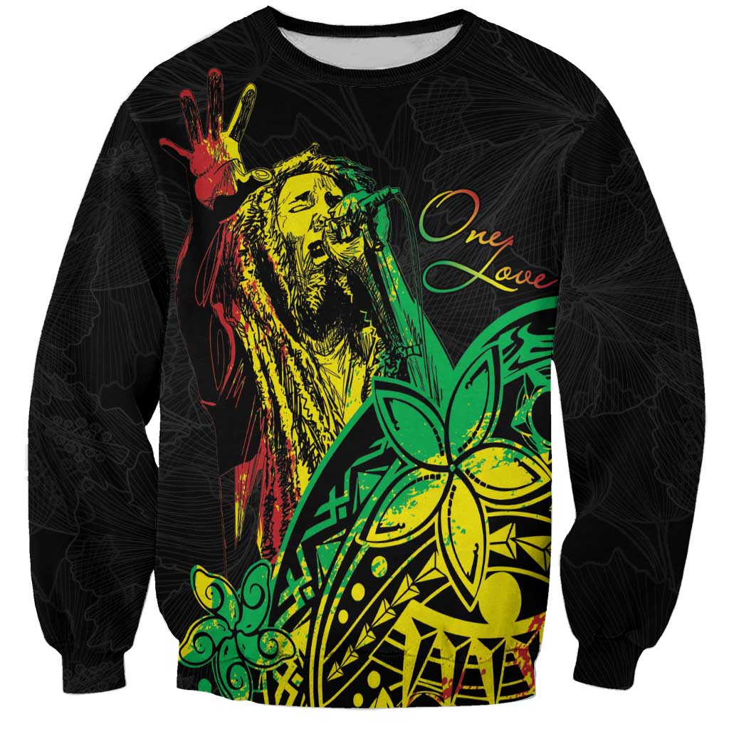 Personalised Reggae Jawaiian Festive Sweatshirt Mix Polynesian LT7 Unisex Reggae - Polynesian Pride