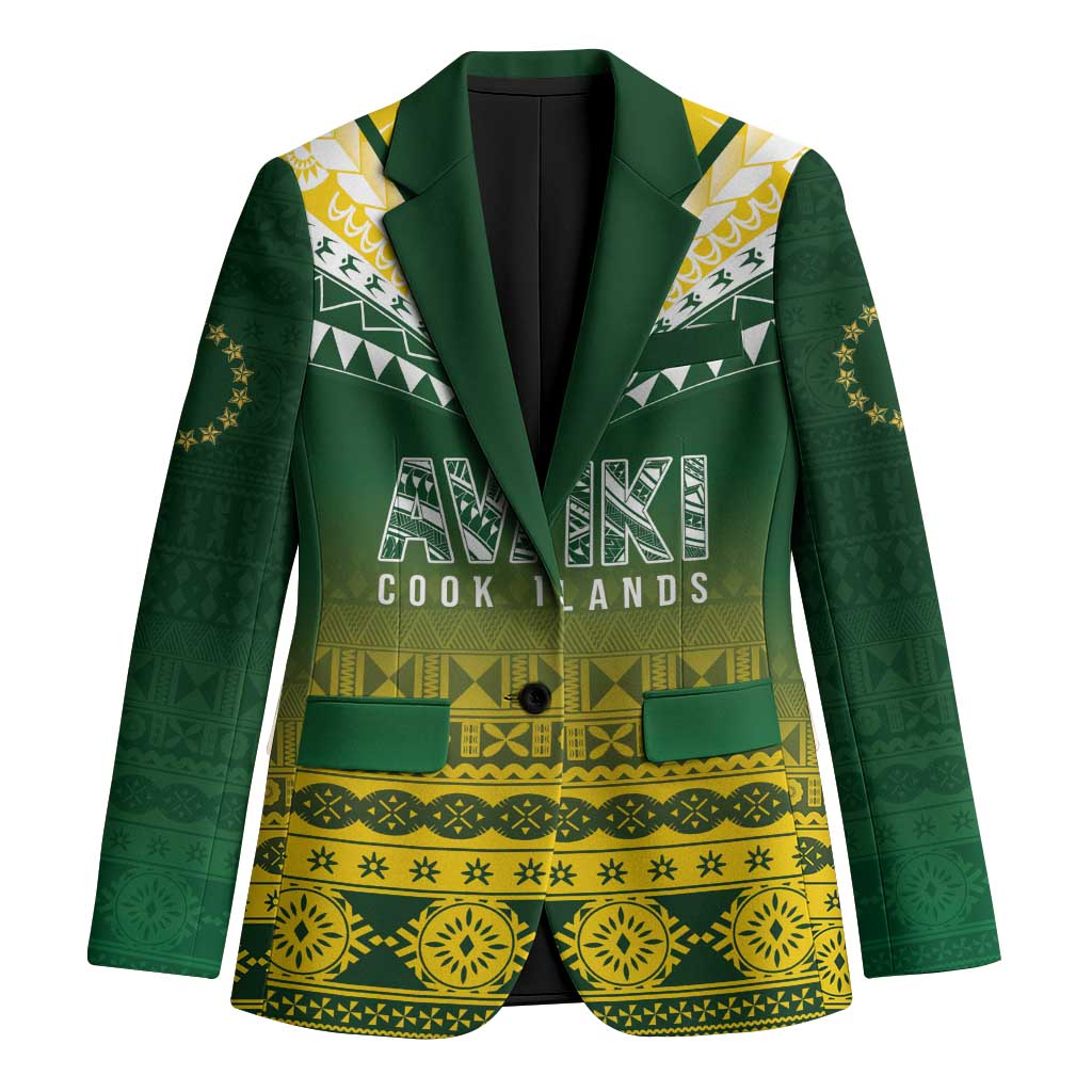 Cook Islands Rugby Custom Blazer Kuki Avaiki LT7 Unisex Yellow Green - Polynesian Pride