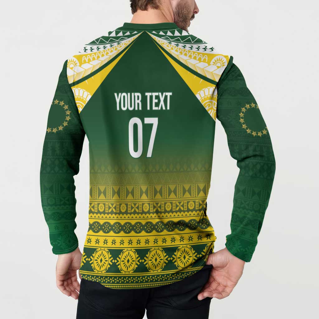 Cook Islands Rugby Custom Button Sweatshirt Kuki Avaiki LT7 - Polynesian Pride