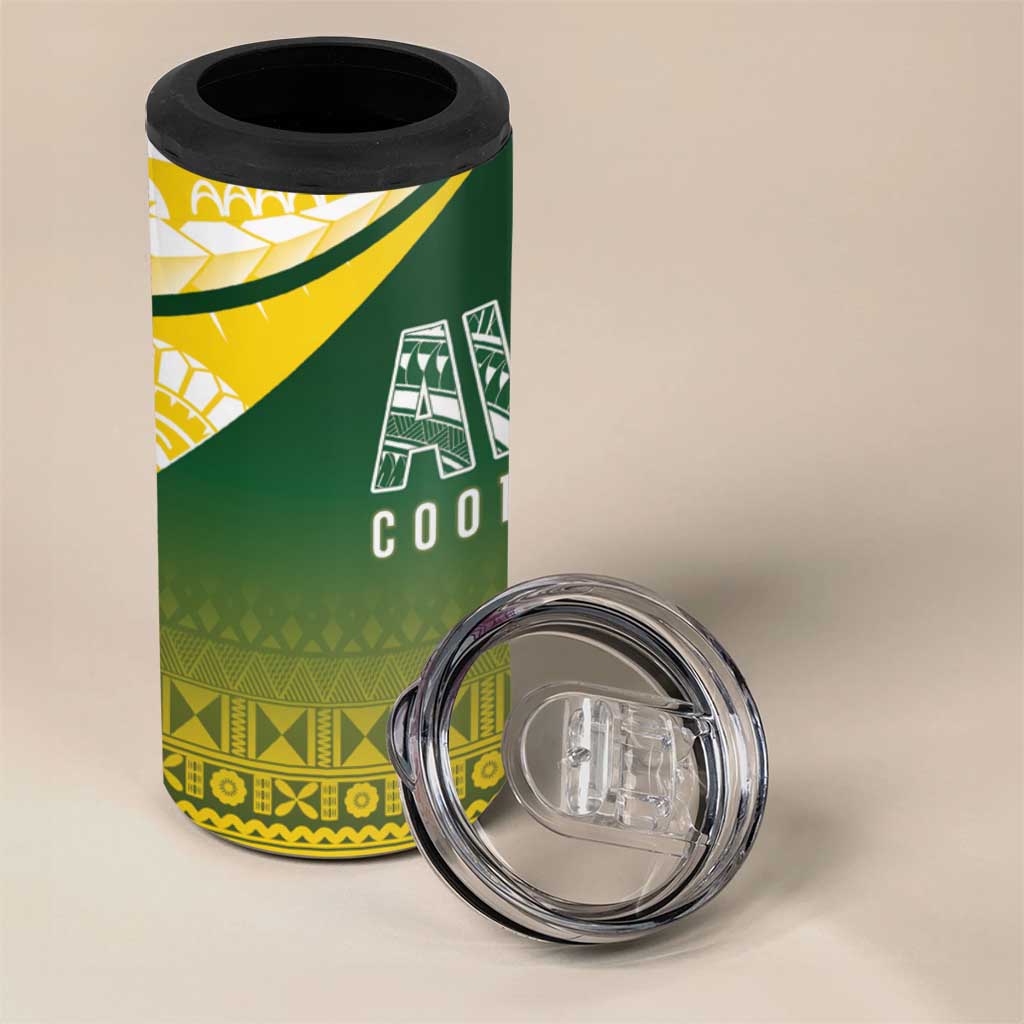 Cook Islands Rugby 4 in 1 Can Cooler Tumbler Kuki Avaiki LT7 - Polynesian Pride