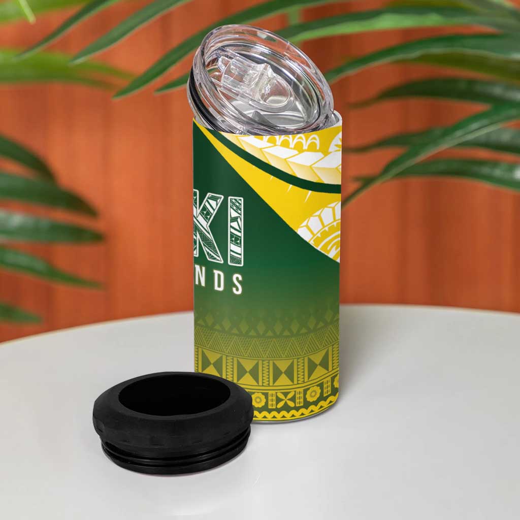 Cook Islands Rugby 4 in 1 Can Cooler Tumbler Kuki Avaiki LT7 - Polynesian Pride